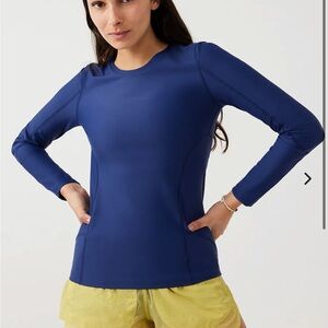 Outdoor Voices Blue Long Sleeve Rashguard Shirt